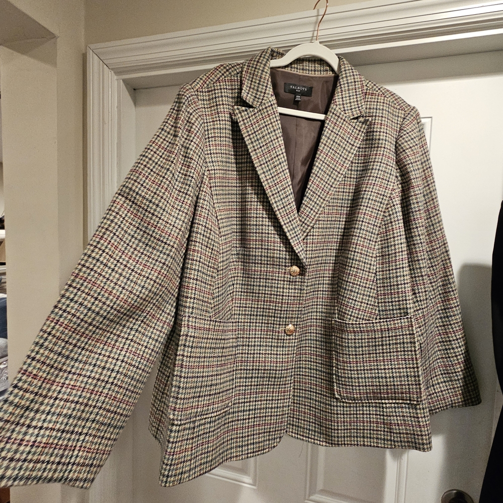 Equestrian Plaid Women's Jacket by Talbots 22W - Picture 2 of 10